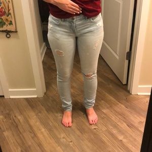 Light wash ripped jeans